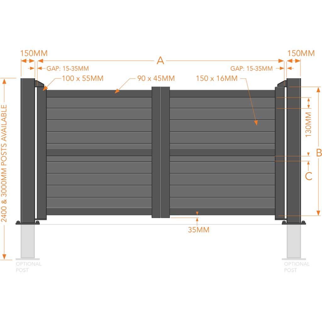 Kingsbridge Estate / Driveway Gate - Horizon - Aluminium