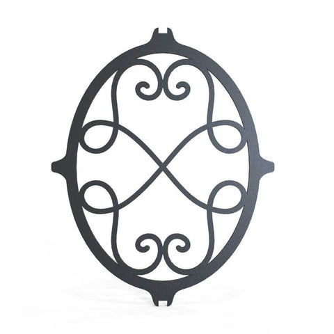 Rail Head - Round Fleur De Lis - Cast Iron - Round Base