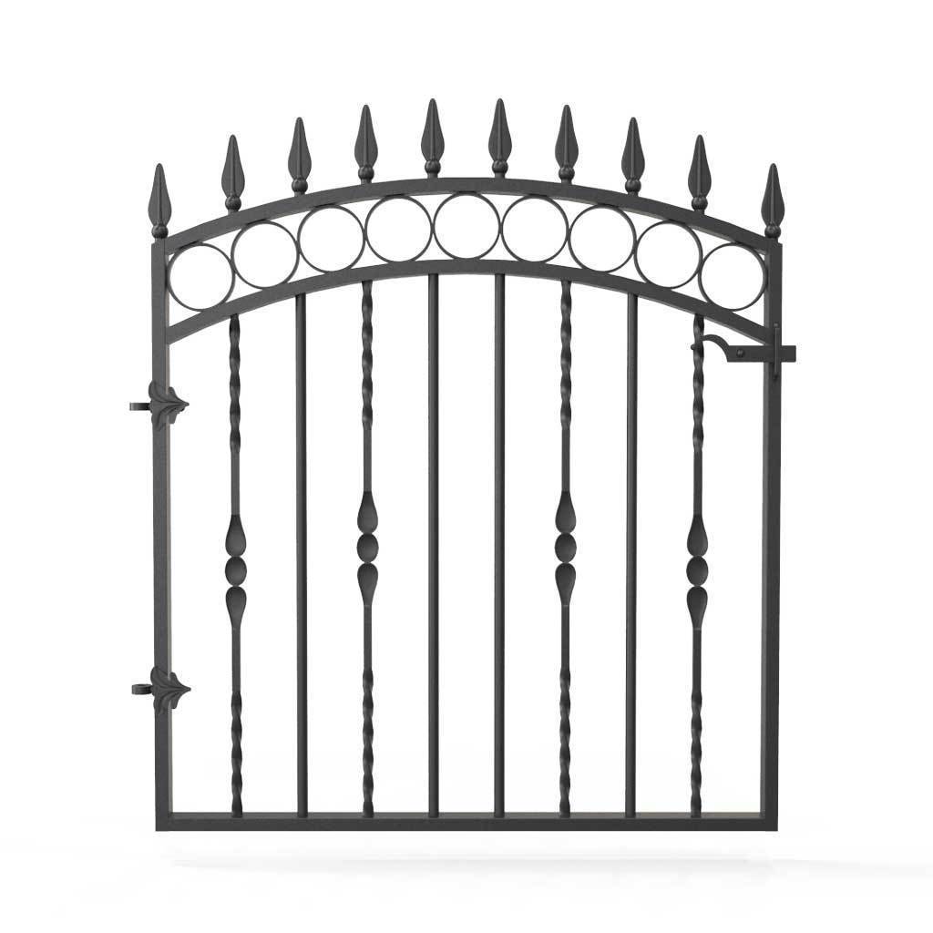 Garden Gate - Bristol - Style 5 -  Wrought Iron Metal Garden Side Gate With Latch