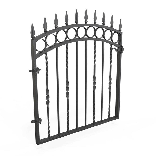 Garden Gate - Bristol - Style 5 -  Wrought Iron Metal Garden Side Gate With Latch