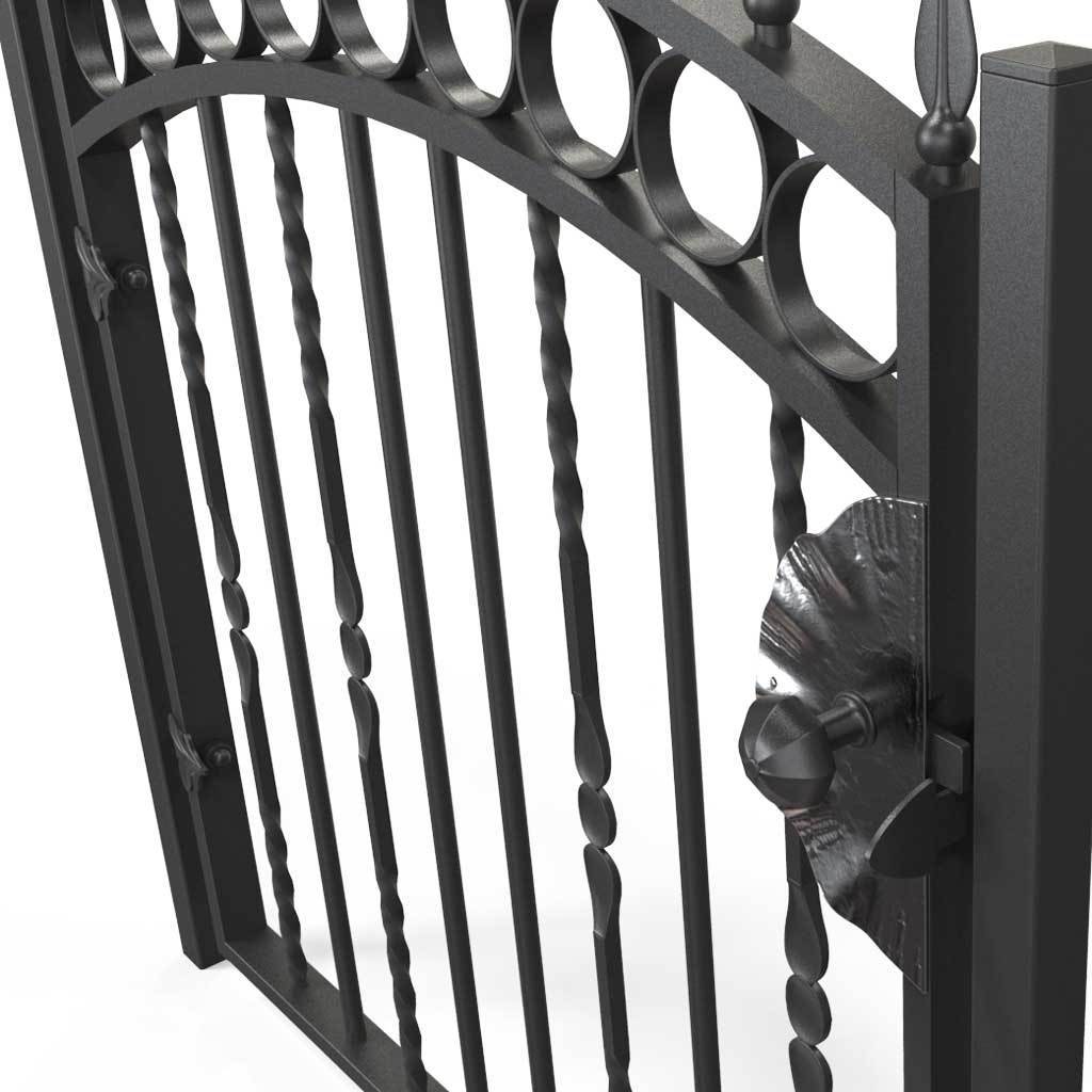 Garden Gate - Bristol - Style 5 -  Wrought Iron Metal Garden Side Gate With Latch