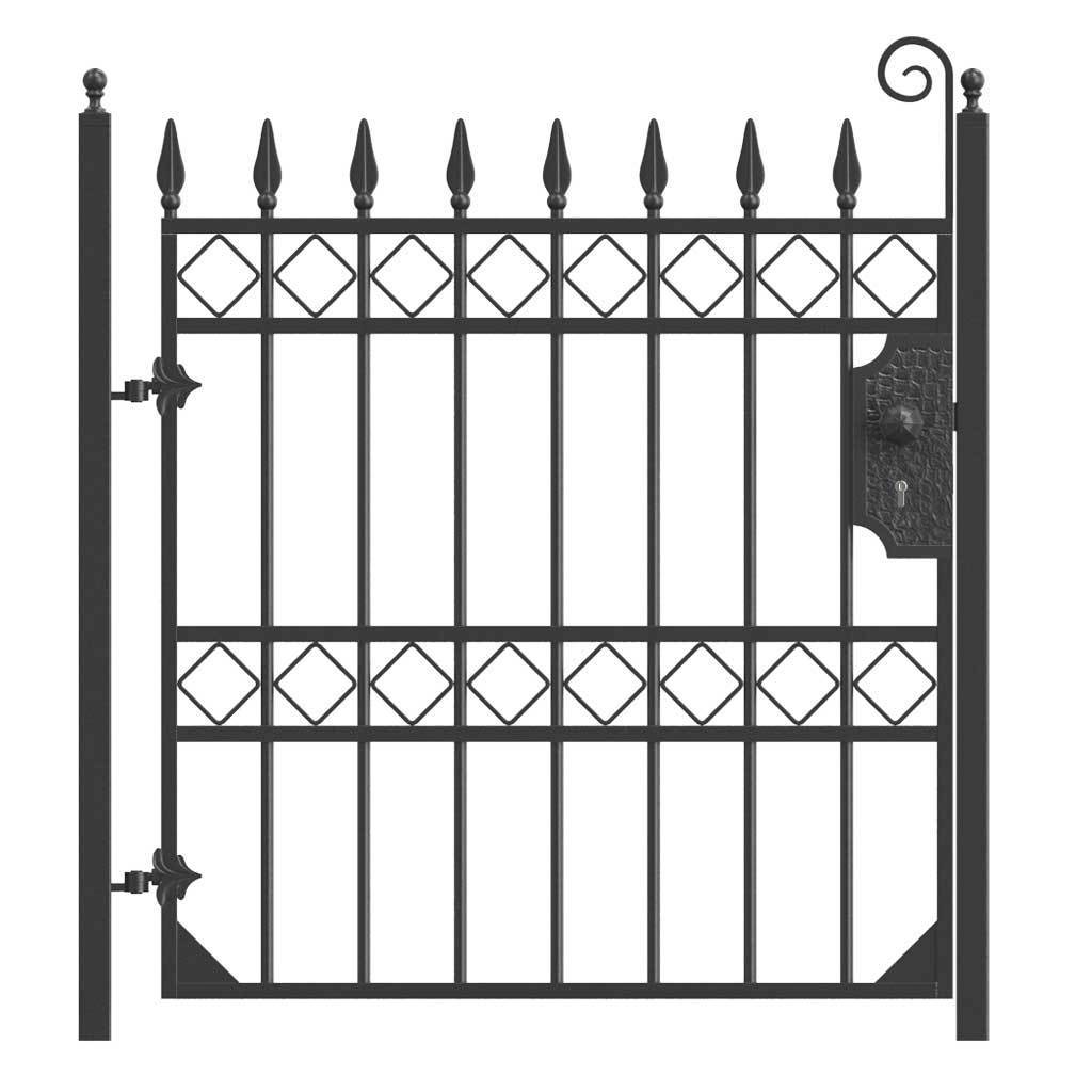 Garden Gate - London - Style 3 -  Garden Side Gate With Decorative Lock