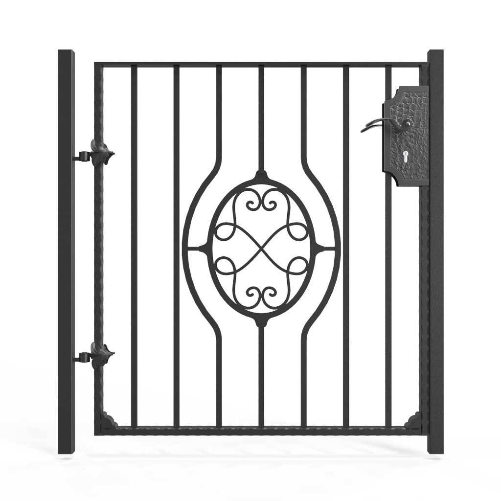 Garden Gate - Newquay - Style 9B -  Garden Side Gate With Decorative Lock