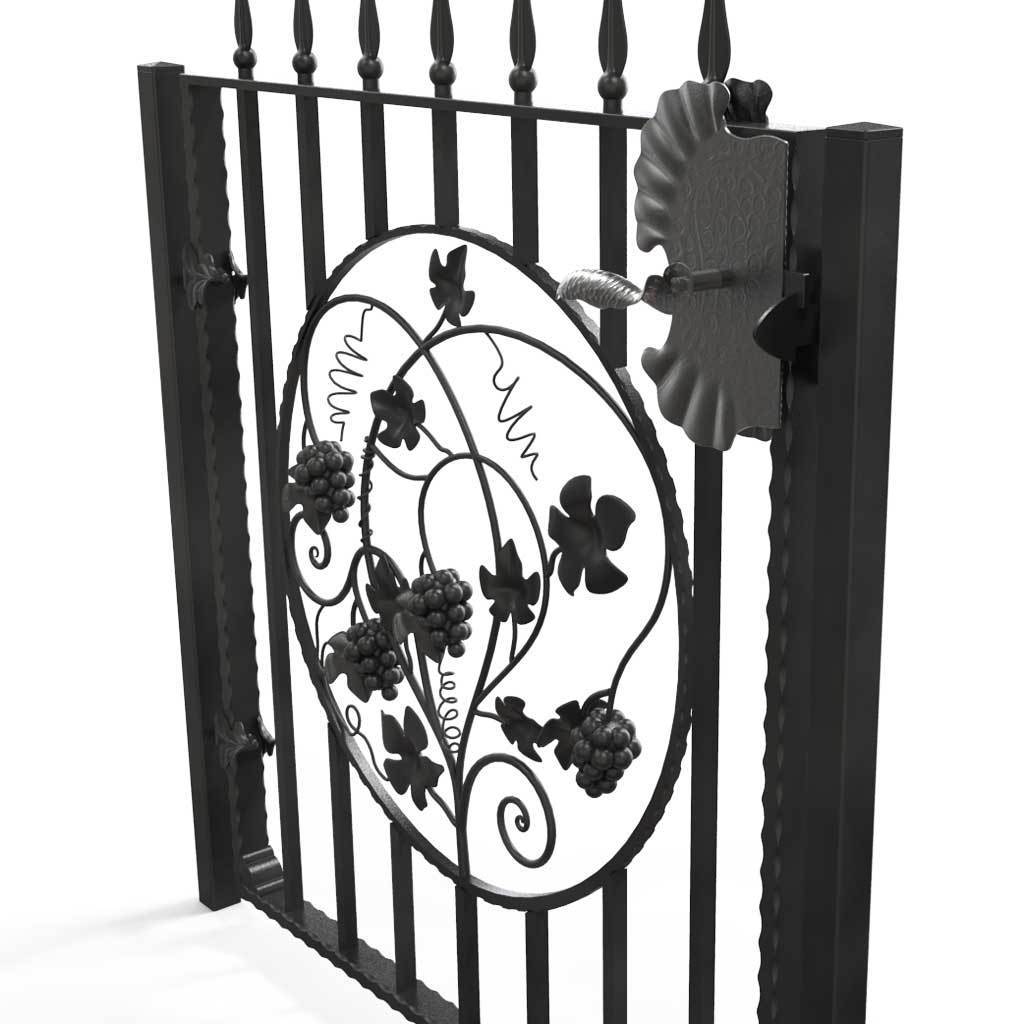 Garden Gate - St Albans - Style 7D -  Garden Side Gate With Decorative Panel And Lock
