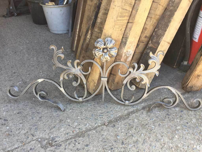 Gate Topper - Wrought Iron Gate Topper - Ornate Flower