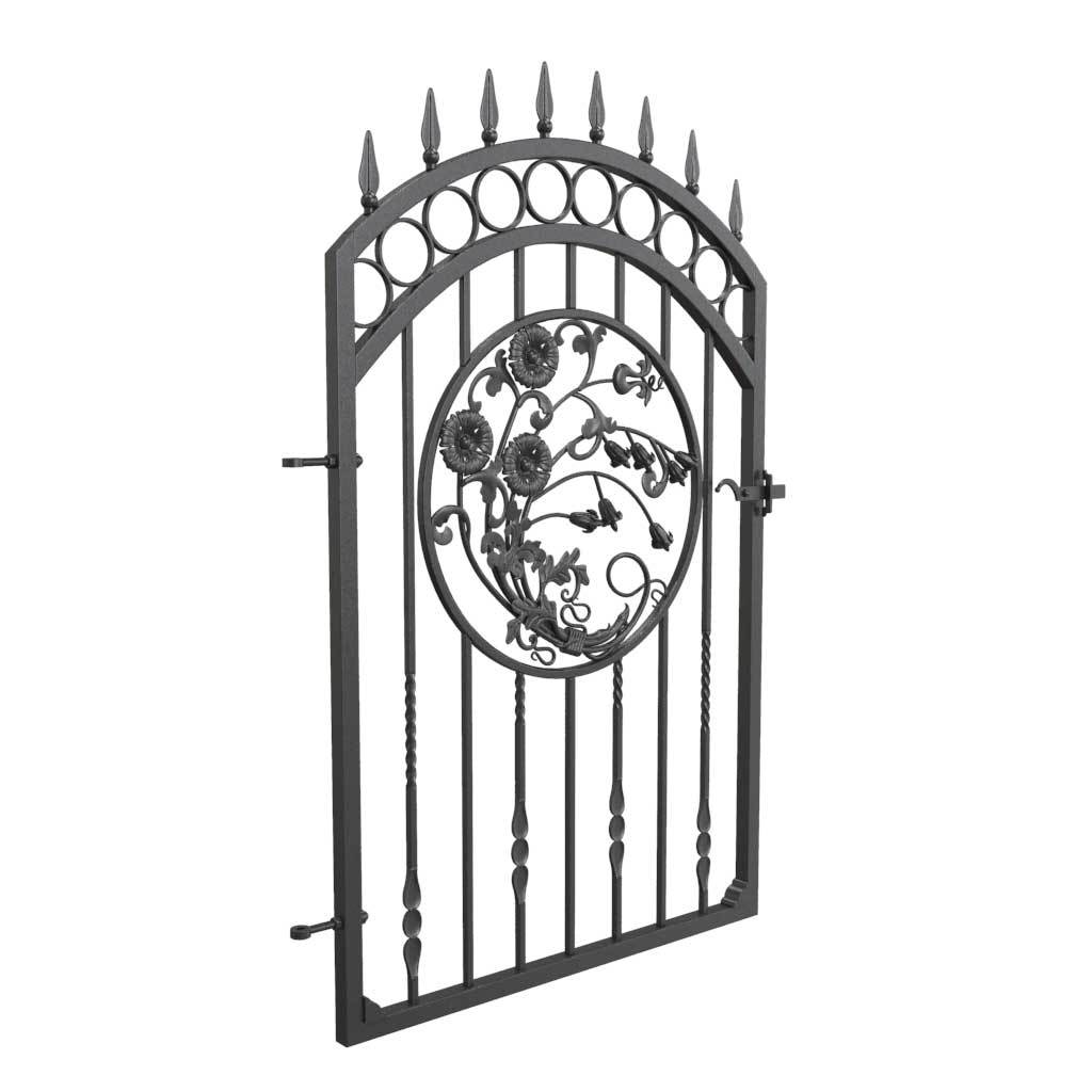 Marlow Style - Mid to tall Gate - with round of flowers panel