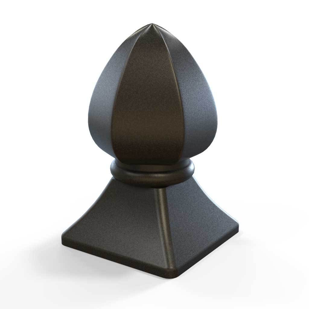 Post Tops - Post Top - Large Bud - Cast Iron - Square Base