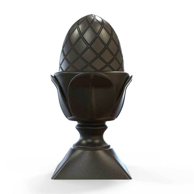 Post Tops - Post Top - Short Acorn - Cast Iron - Square Base