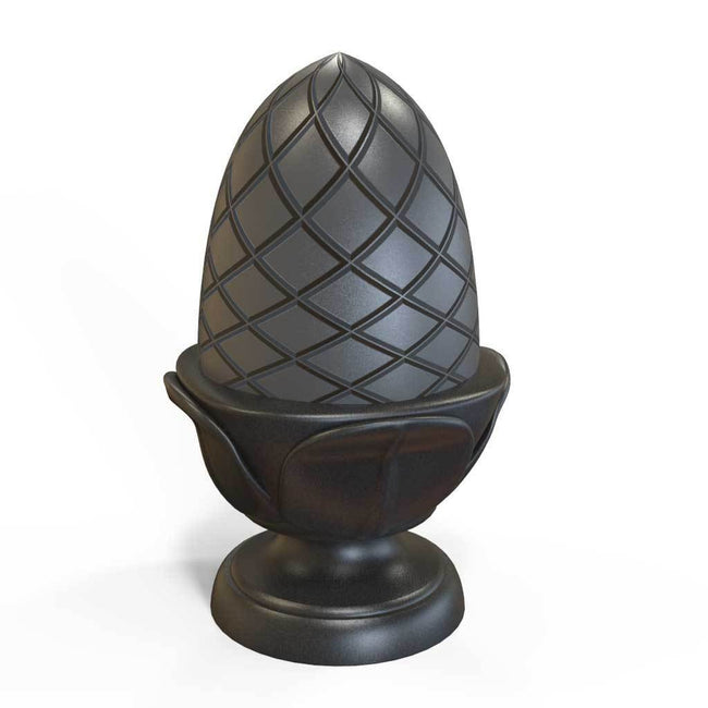 Post Tops - Post Top - Tall Acorn - Cast Iron - Round Base
