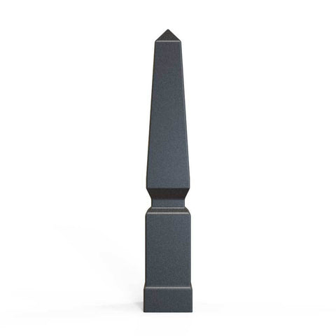 Rail Head - Round Fleur De Lis - Cast Iron - Round Base