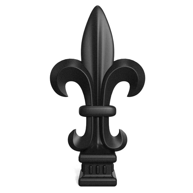 Rail Head - Fleur De Lis - square base - rounded