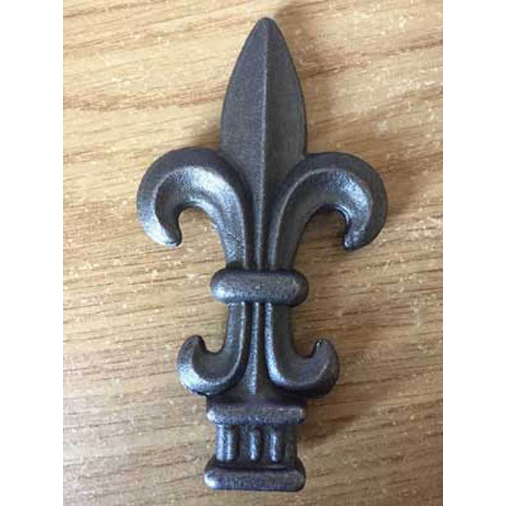 Rail Head - Fleur De Lis - square base - rounded