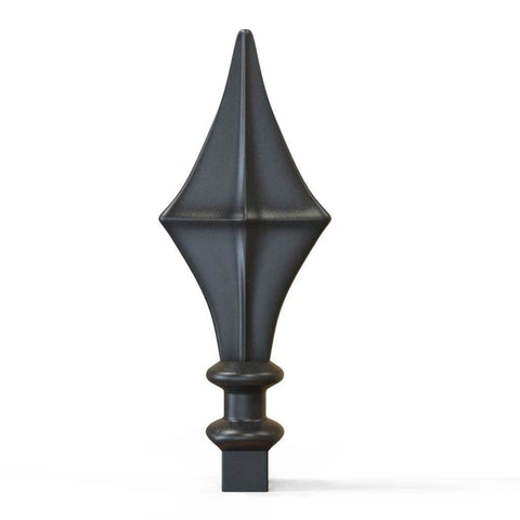 Rail Head - Blunt Arrow - Cast Iron - Round Base
