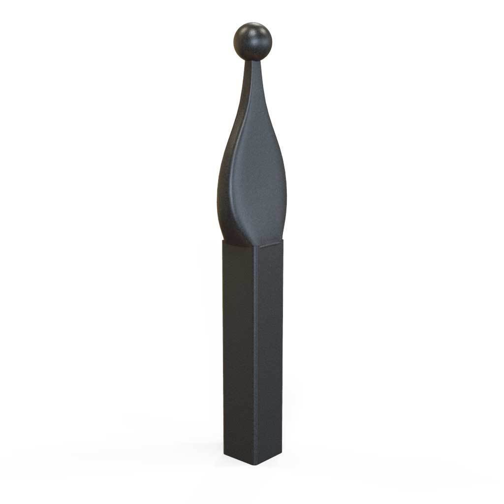 Rail Head - Rail Head - Match Top - Cast Iron - Square Base