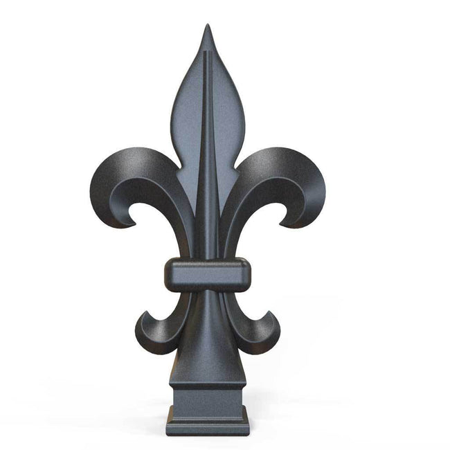 Rail Head - Rail Head - Square Fleur De Lis - Cast Iron - Square Base