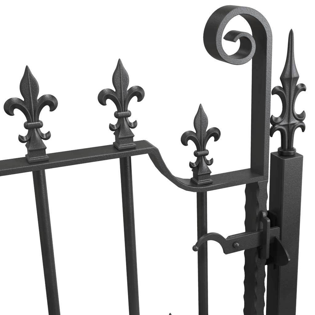Rail Head - Rail Head - Square Fleur De Lis - Cast Iron - Square Base