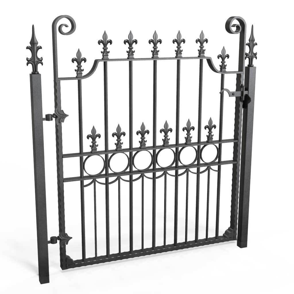 Rail Head - Rail Head - Square Fleur De Lis - Cast Iron - Square Base
