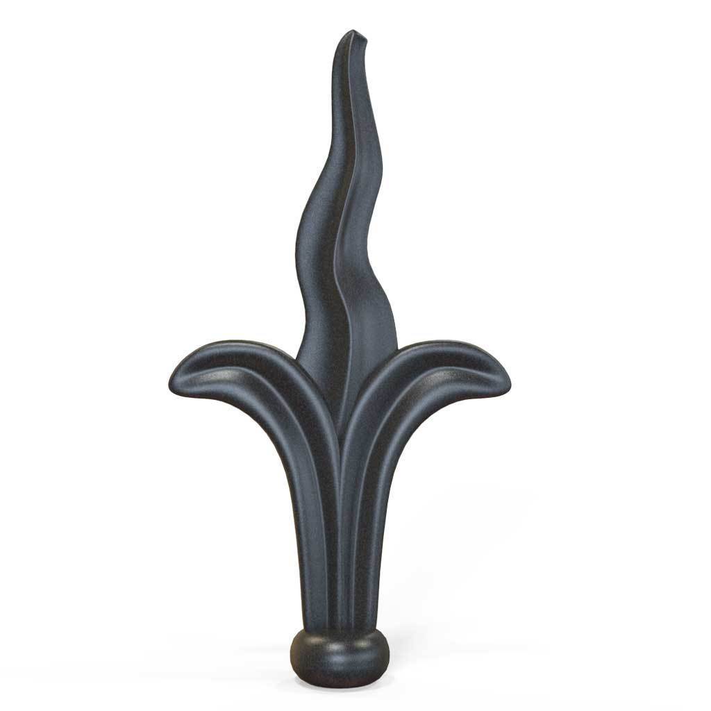 Railings - Canterbury - Style 16A - Wrought Iron Railing With Flame Rail Head