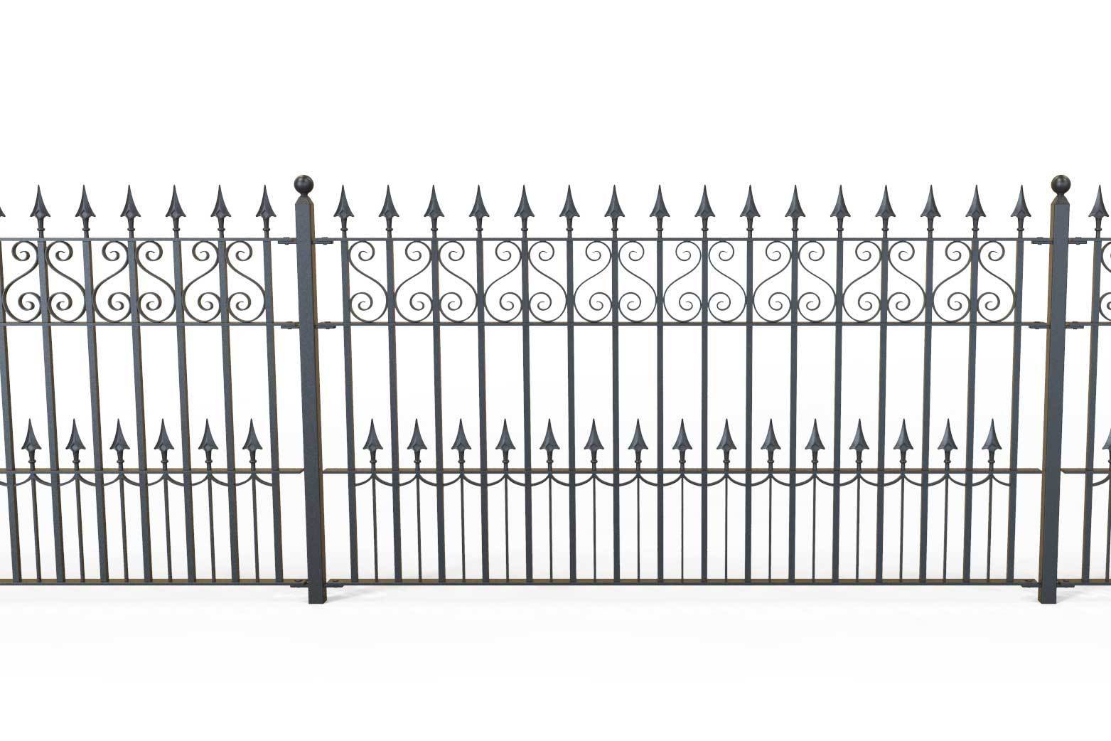 Railings - Canterbury - Style 16C - Wrought Iron Swan Decorative Railing