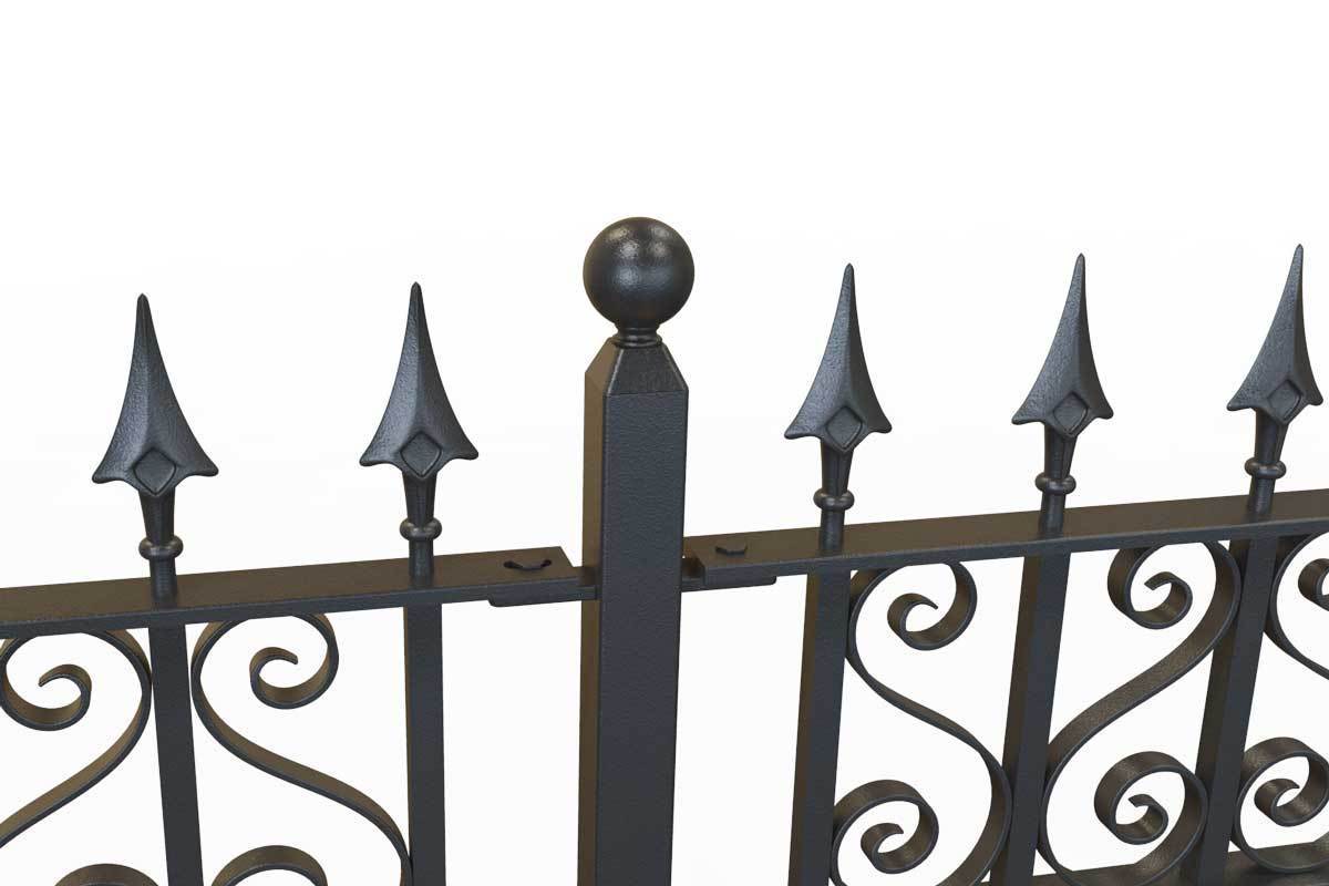 Railings - Canterbury - Style 16C - Wrought Iron Swan Decorative Railing