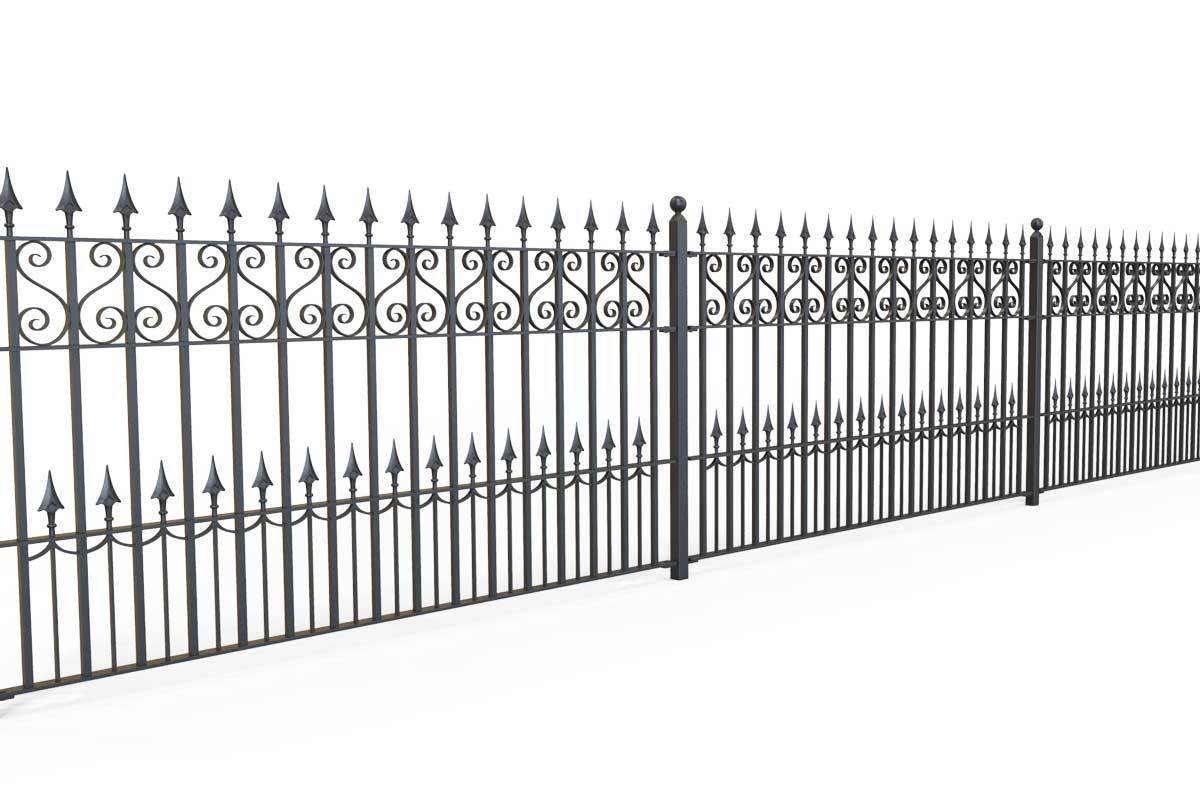 Railings - Canterbury - Style 16C - Wrought Iron Swan Decorative Railing