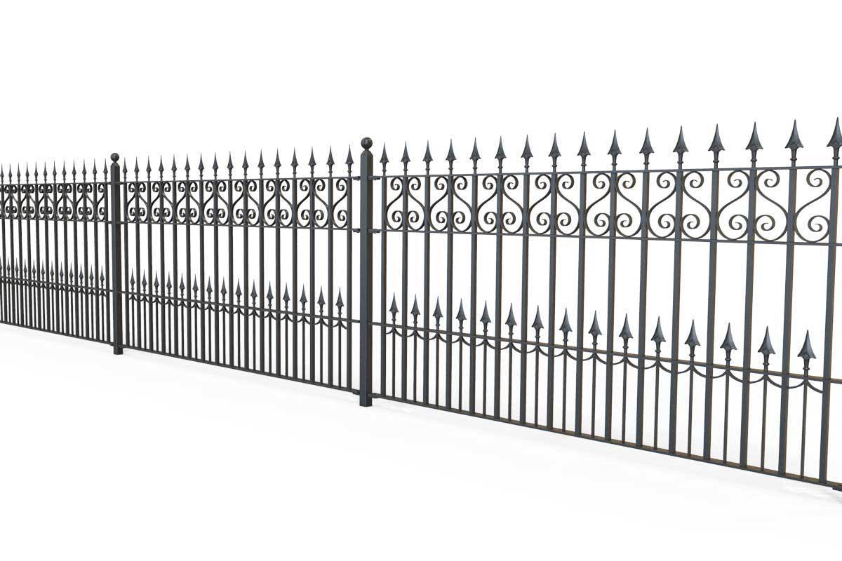 Railings - Canterbury - Style 16C - Wrought Iron Swan Decorative Railing