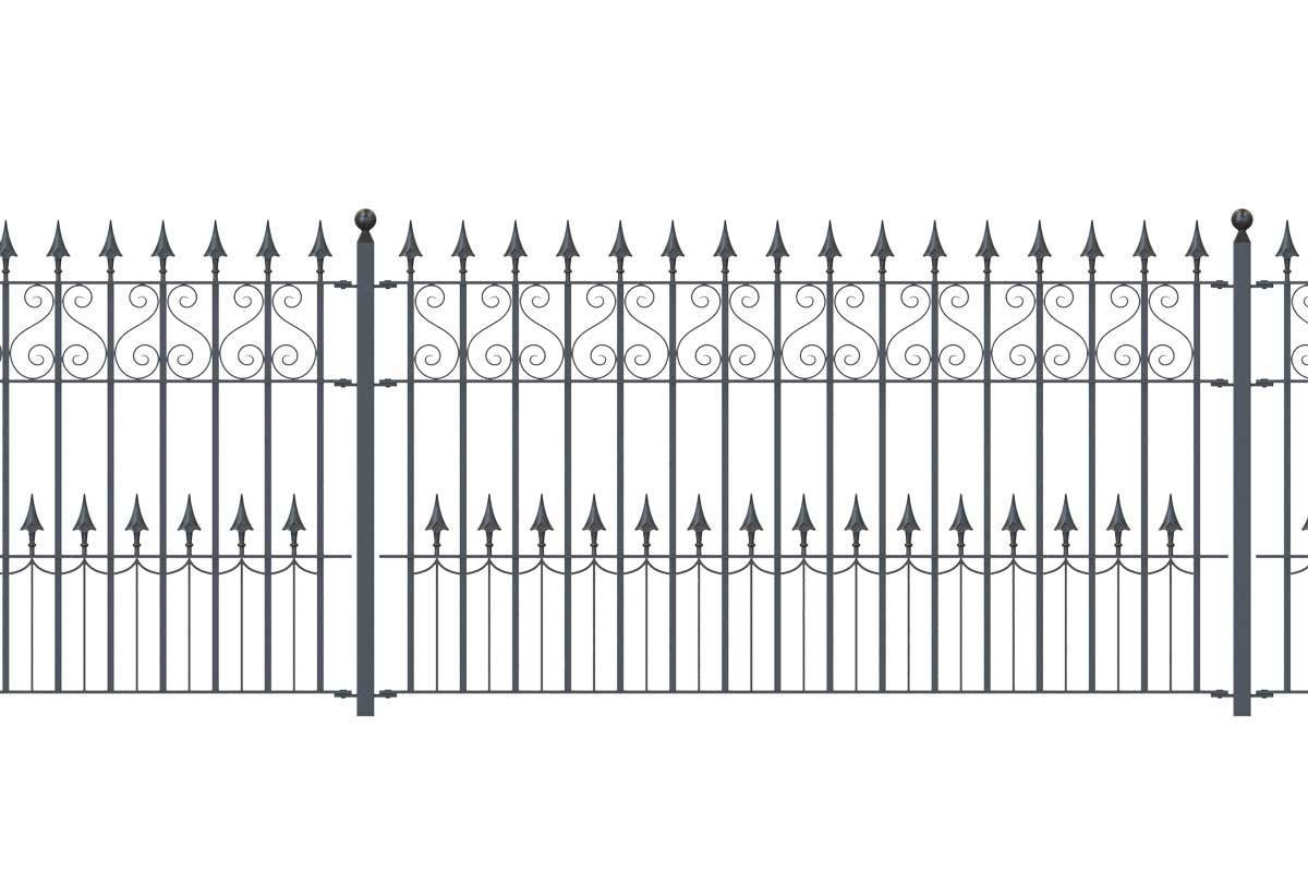 Railings - Canterbury - Style 16C - Wrought Iron Swan Decorative Railing
