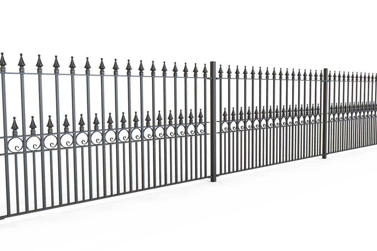 Railings - Exeter - Style 4 - Wrought Iron Metal Railing