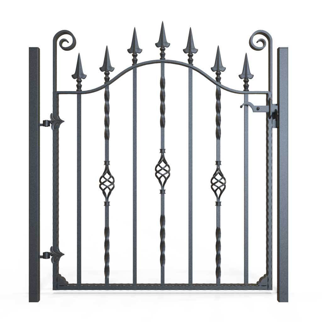 Railings - Marlborough - Style 6A - Wrought Iron Railing - Decorative Flower Panel