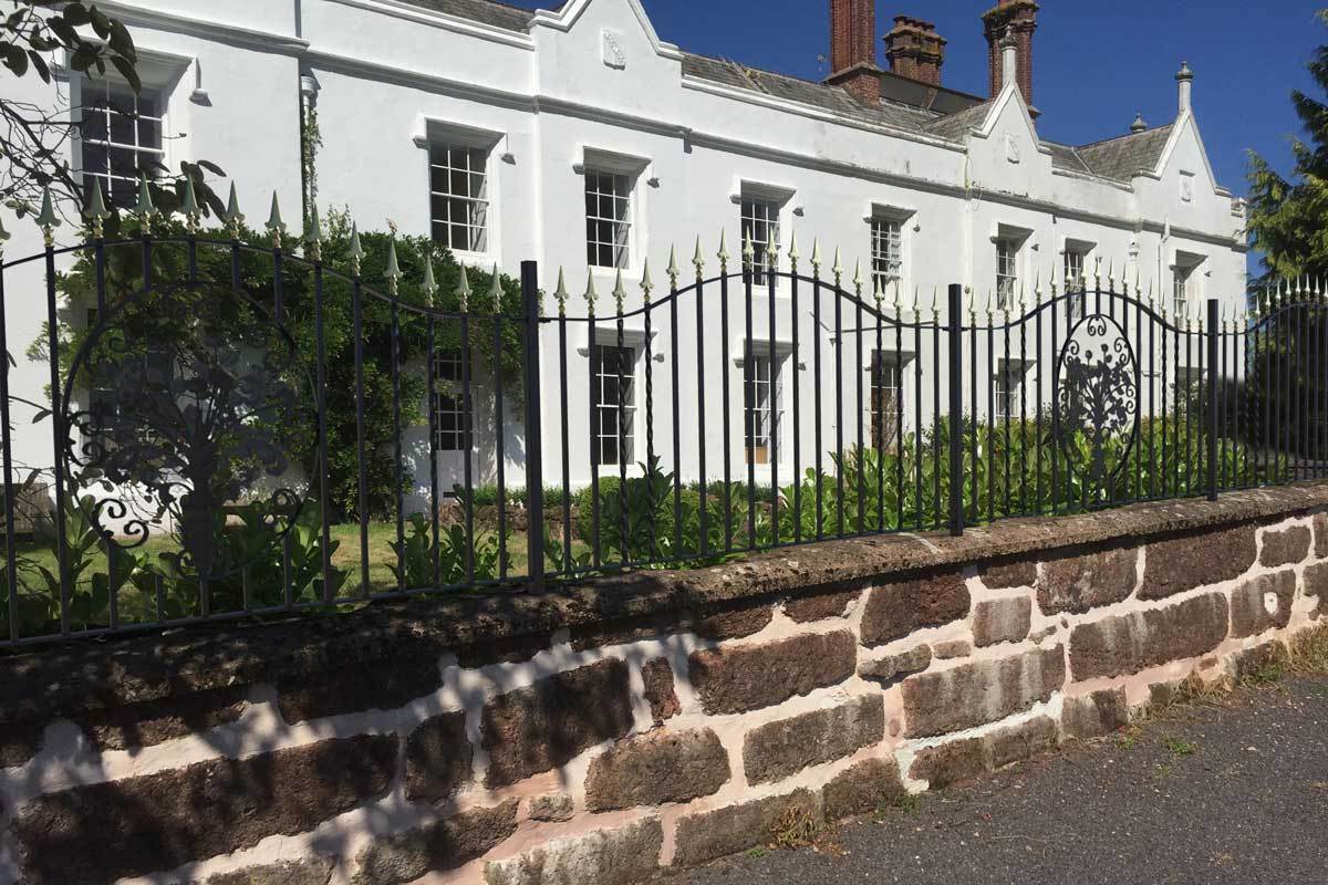 Railings - Marlborough - Style 6A - Wrought Iron Railing - Decorative Flower Panel