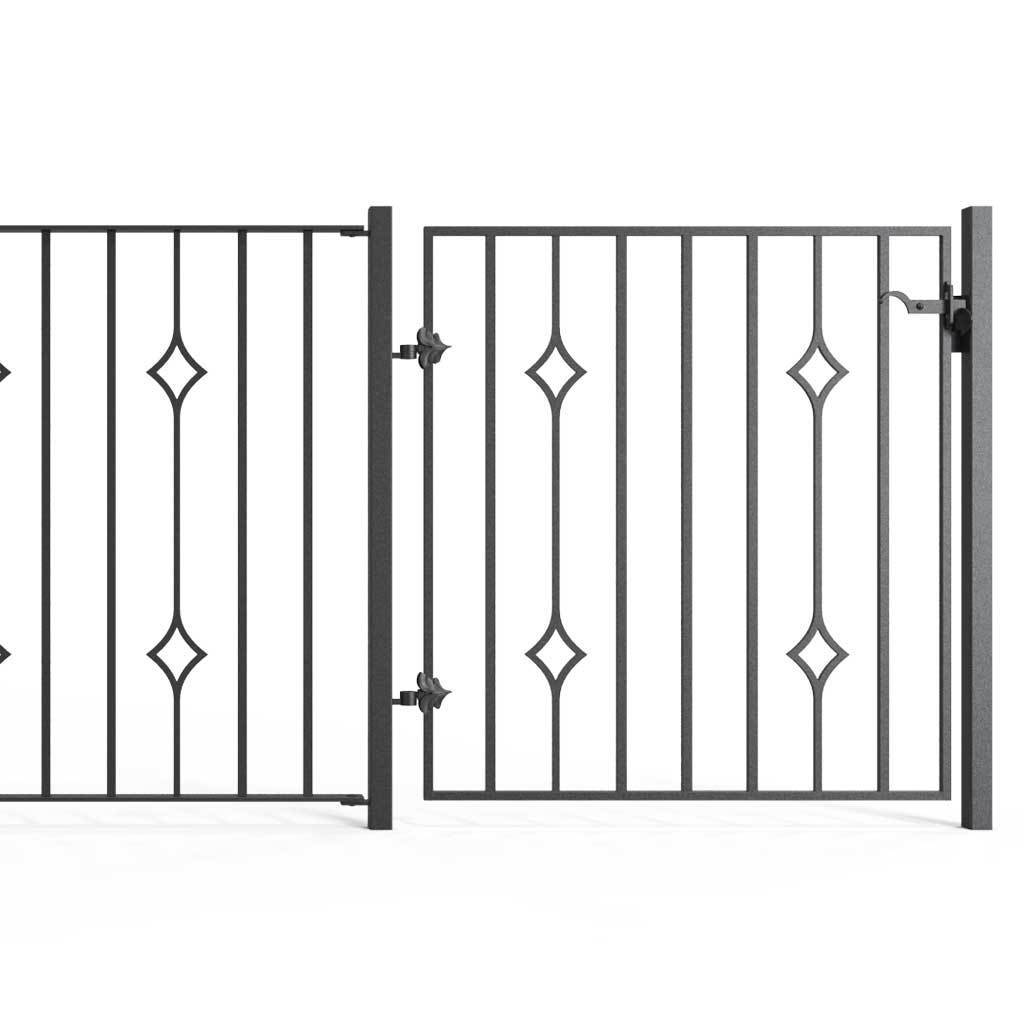 Railings - Newquay - Style 21A - Wrought Iron Double Astral Pattern Decorative Railing