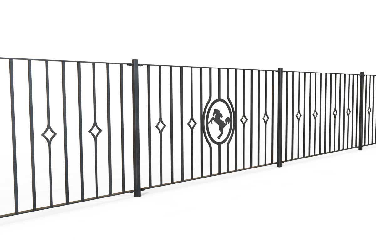 Railings - Newquay - Style 21B - Wrought Iron Single Astral Pattern Decorative Railing
