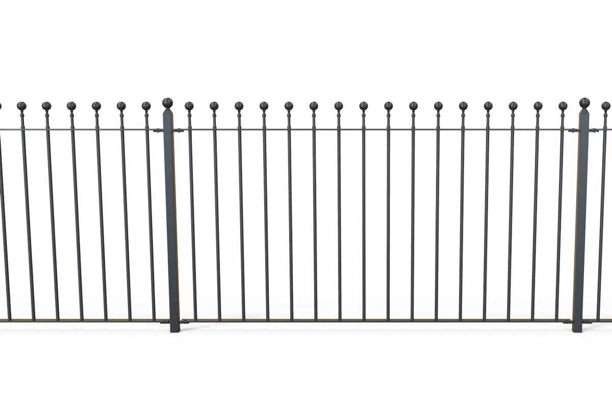 Railings - Putney Hopwell - Style 14A - Wrought Iron Ball Rail Head Railing