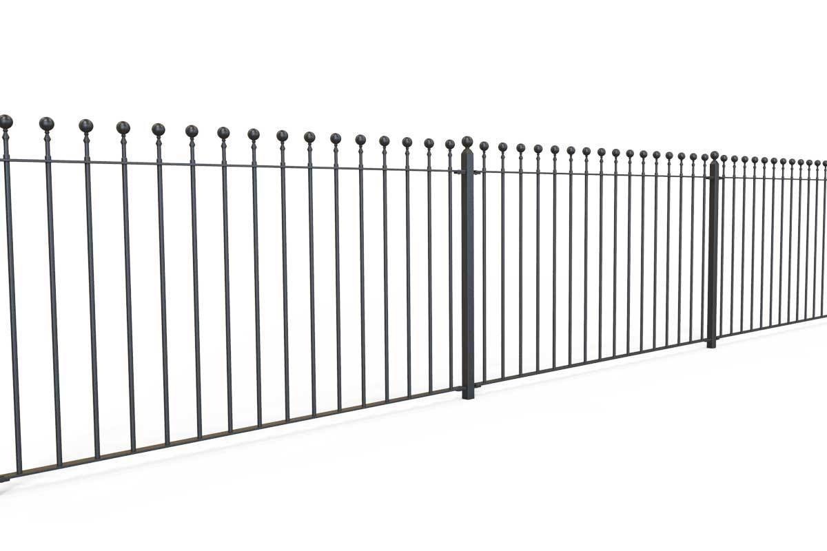 Railings - Putney Hopwell - Style 14A - Wrought Iron Ball Rail Head Railing