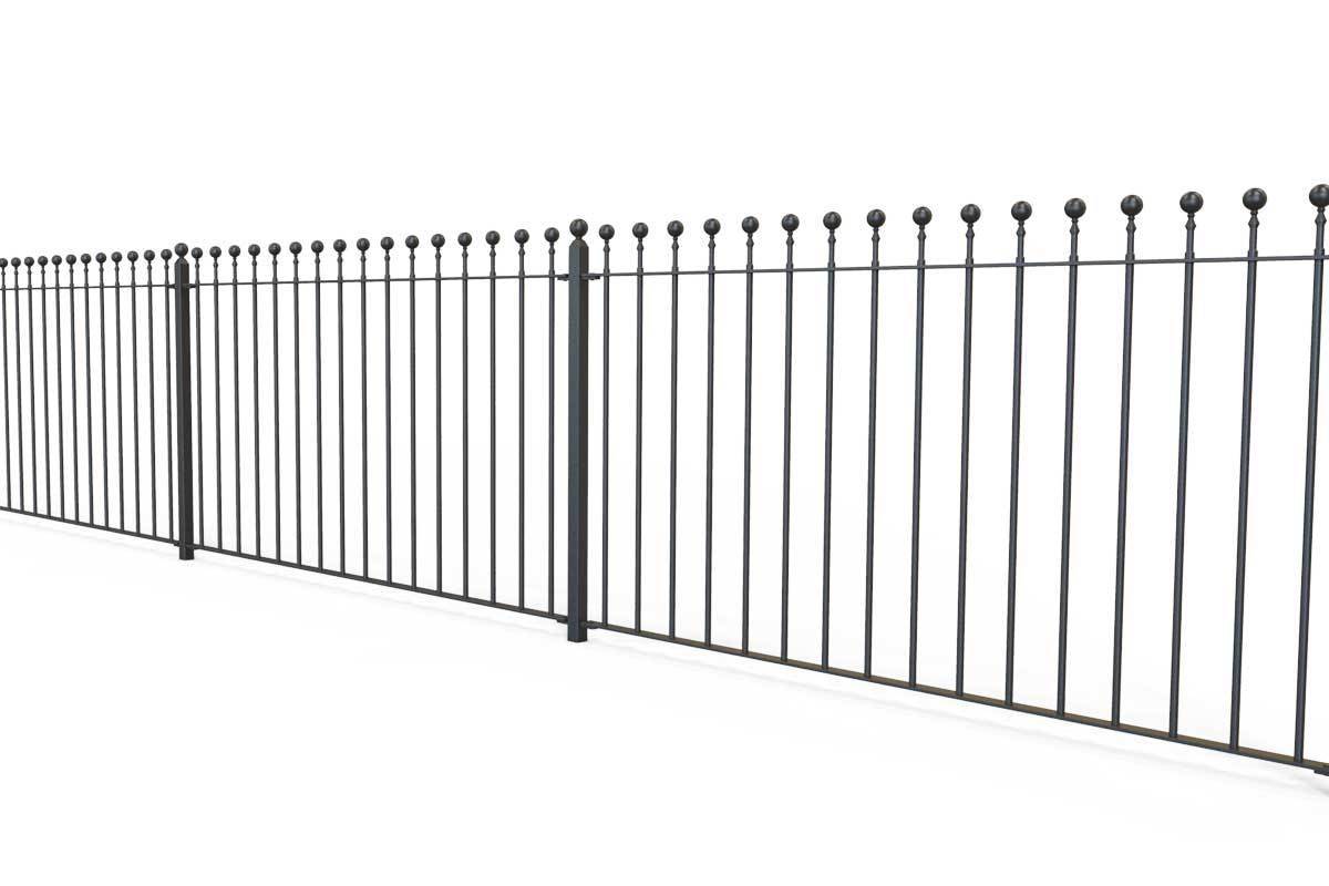 Railings - Putney Hopwell - Style 14A - Wrought Iron Ball Rail Head Railing