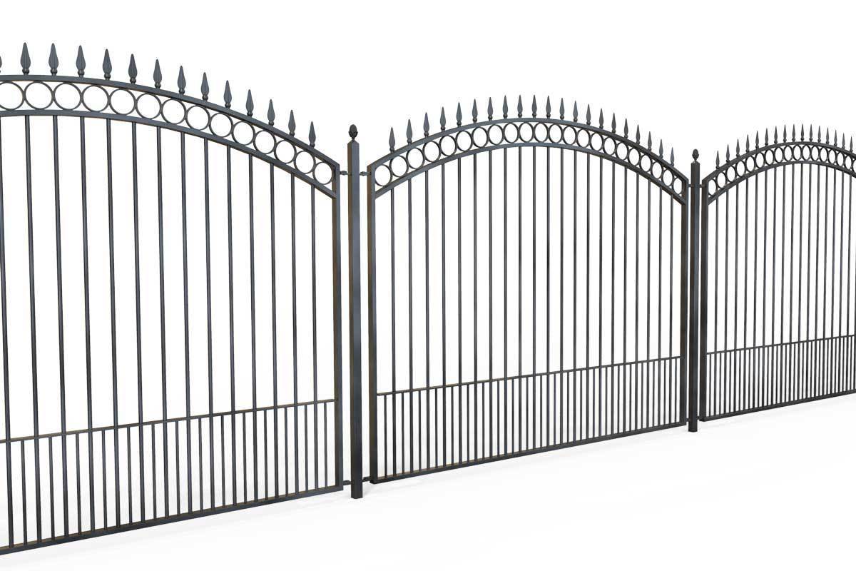 Tall Railings - Clifton - Style 11C- Tall Curve Top Wrought Iron Railing