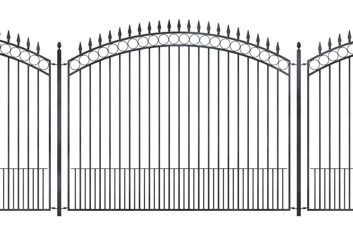 Tall Railings - Clifton - Style 11C- Tall Curve Top Wrought Iron Railing
