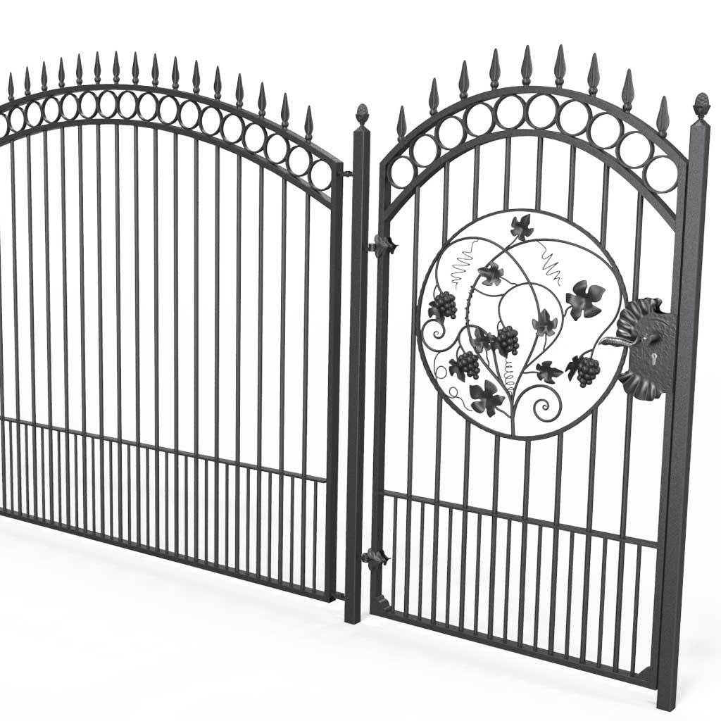 Tall Railings - Clifton - Style 11C- Tall Curve Top Wrought Iron Railing