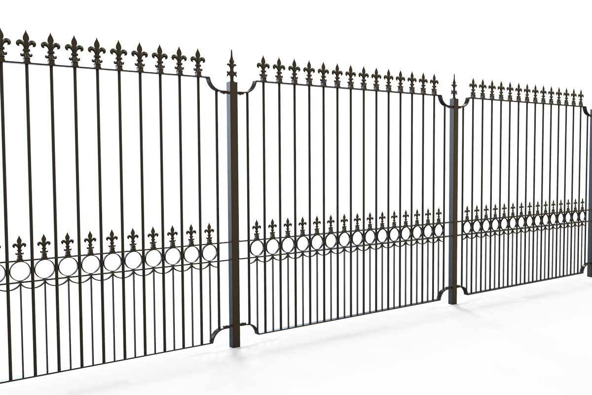 Tall Railings - Salisbury - Style 3B - Tall Decorative Wrought Iron Railing
