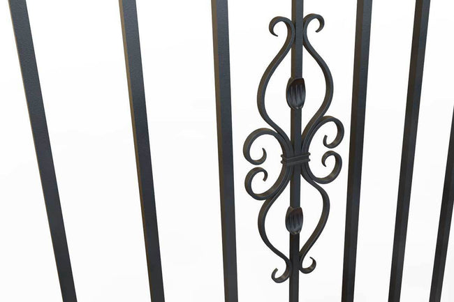Tall Railings - St Albans - Style 17C - Tall Wrought Iron Railing With Dog Bars