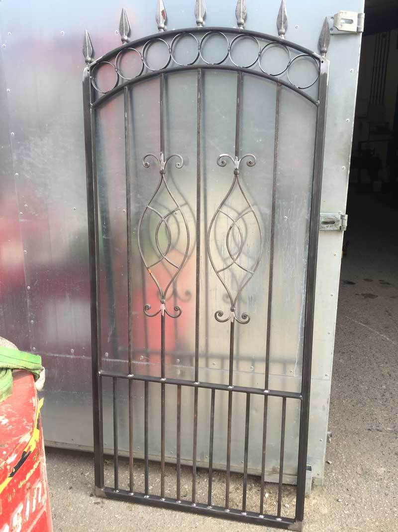 Tall Wrought Iron Side Gate - Clifton - Style 5A - Tall Wrought Iron Gate With Panels And Latch