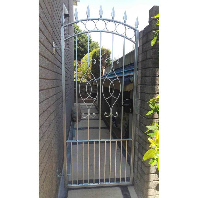 Clifton - Style 5A - Tall wrought Iron gate with panels and latch