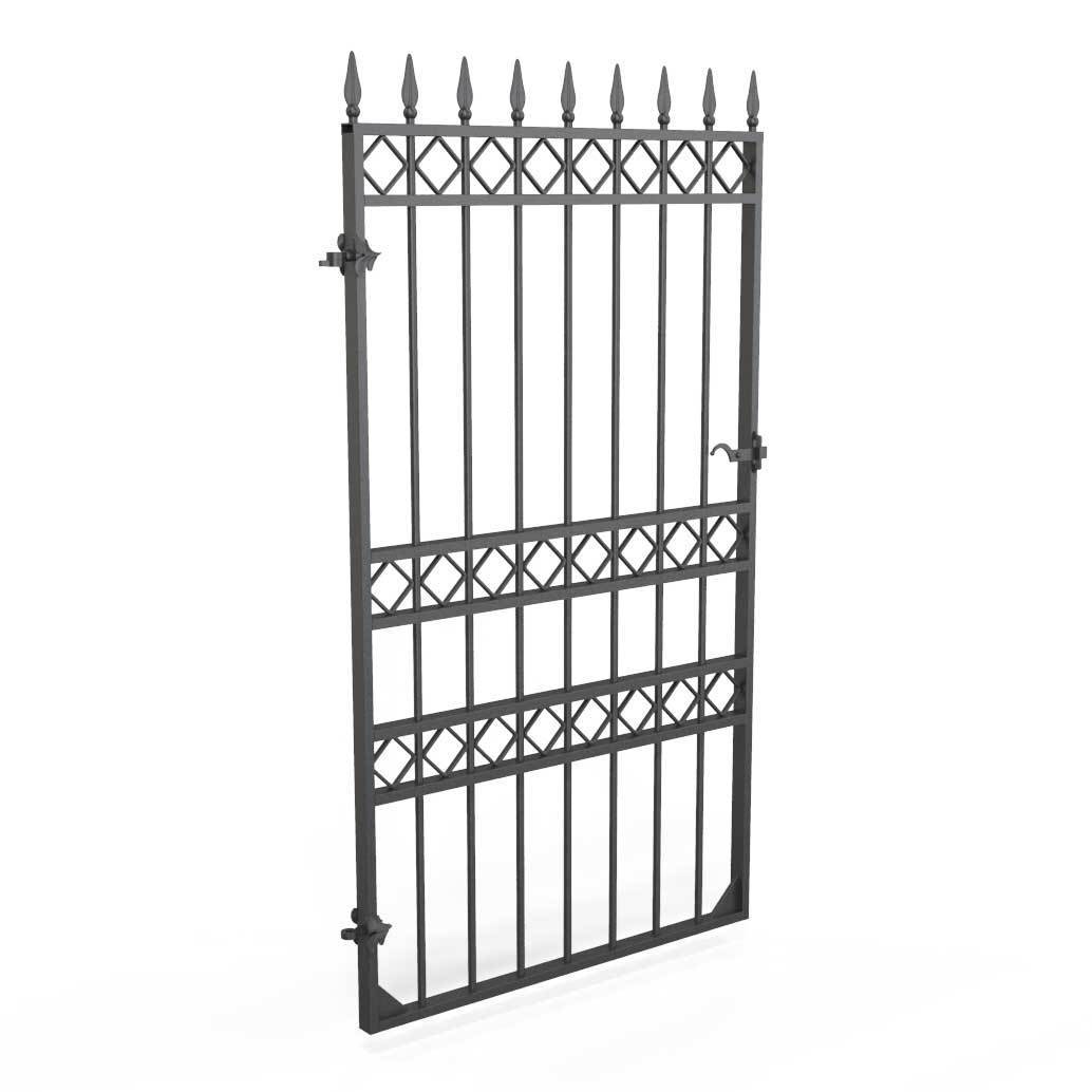 Tall Wrought Iron Side Gate - London - Style 3A - Tall Wrought Iron Gate With Latch