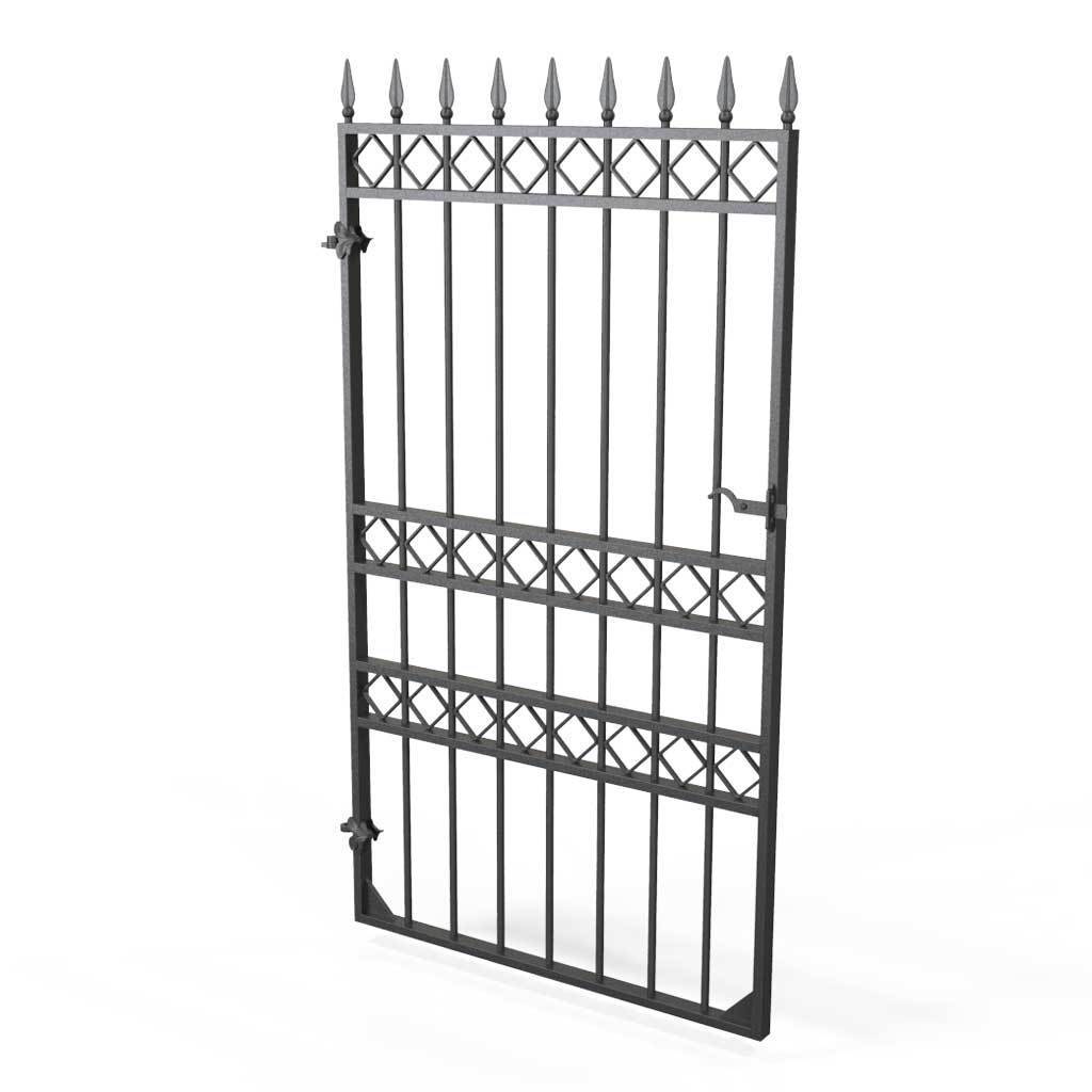 Tall Wrought Iron Side Gate - London - Style 3A - Tall Wrought Iron Gate With Latch