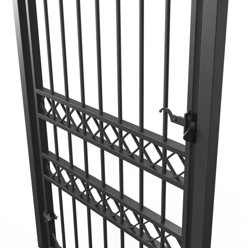 Tall Wrought Iron Side Gate - London - Style 3A - Tall Wrought Iron Gate With Latch