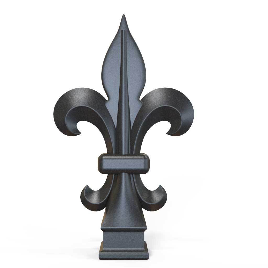 Tall Wrought Iron Side Gate - Salisbury - Style 1C - Tall Wrought Iron Side Gate With Decorative Panel, Rail Heads And Lock