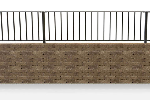 Marlborough - Style 6B - Wall Railing - With decorative flower panel