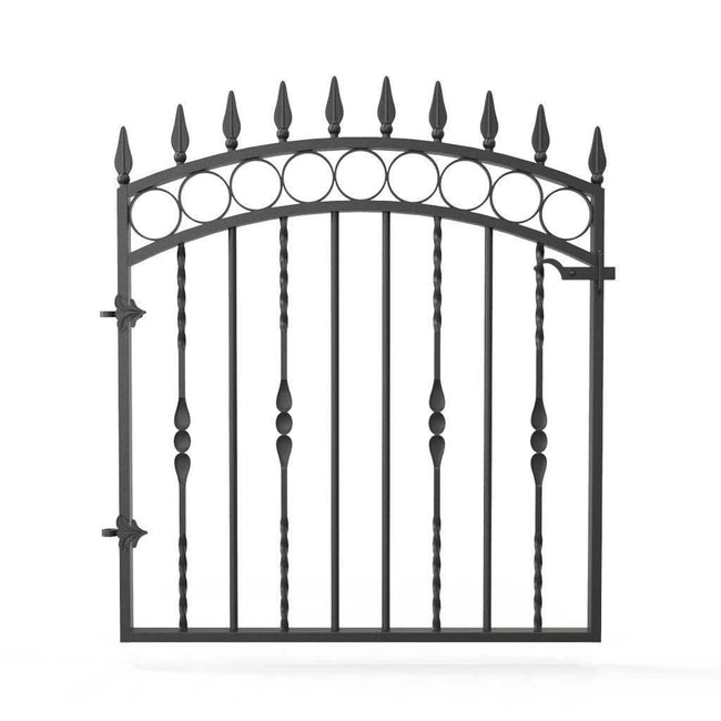 Garden Gate - Bristol - Style 5 -  Wrought Iron Metal Garden Side Gate With Latch