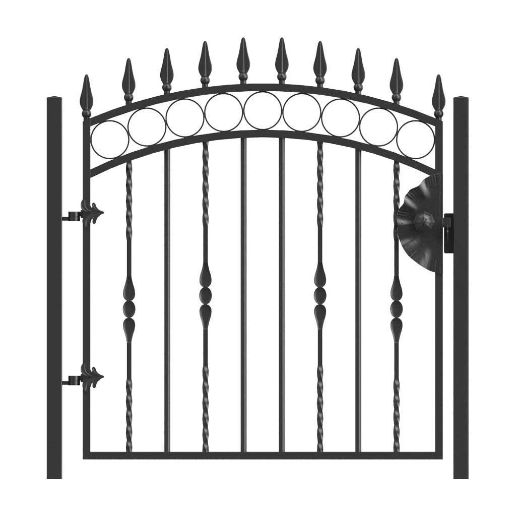 Garden Gate - Bristol - Style 5 -  Wrought Iron Metal Garden Side Gate With Latch