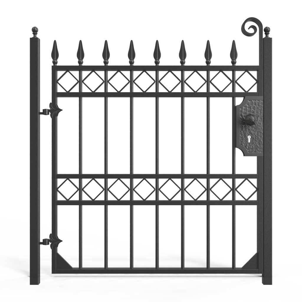 Garden Gate - London - Style 3 -  Garden Side Gate With Decorative Lock